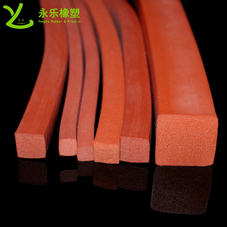 擠出硅膠密封條，耐高溫發(fā)泡硅膠條，阻燃硅膠發(fā)泡條