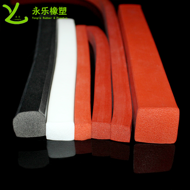 擠出防撞發(fā)泡硅膠條，阻燃發(fā)泡硅膠條，無氣味門窗發(fā)泡硅膠密封條