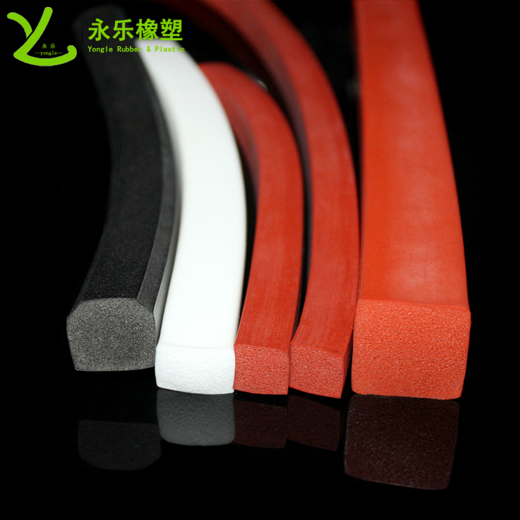 擠出防撞發(fā)泡硅膠條，阻燃發(fā)泡硅膠條，無氣味門窗發(fā)泡硅膠密封條