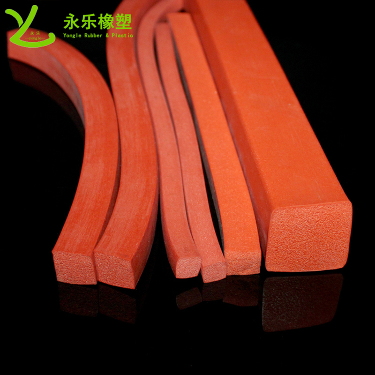 擠出硅膠密封條，耐高溫發(fā)泡硅膠條，阻燃硅膠發(fā)泡條