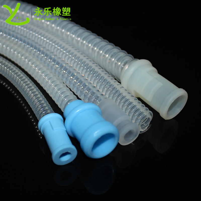 呼吸機硅膠波紋管，透明硅膠波紋管，擠出波紋硅膠管